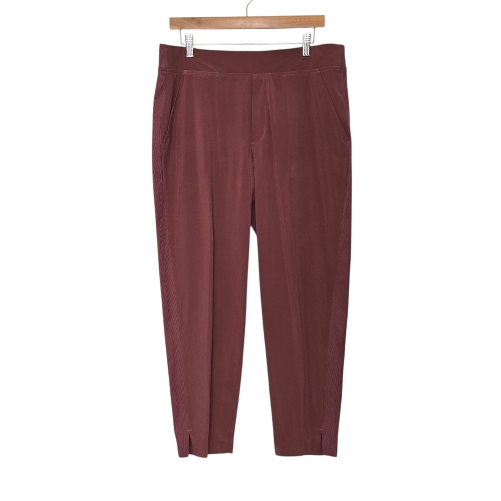 Athleta Brooklyn Ankle Pant 14 Spiced Cabernet Burgundy High Rise Tapered Travel